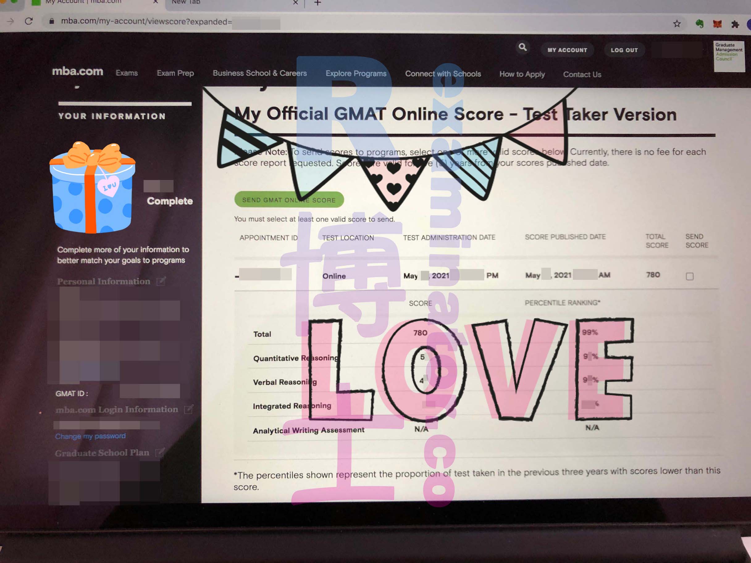 Test GMAT online con proxy ✨Rapporto ufficiale del punteggio di 780 rilasciato✨~
