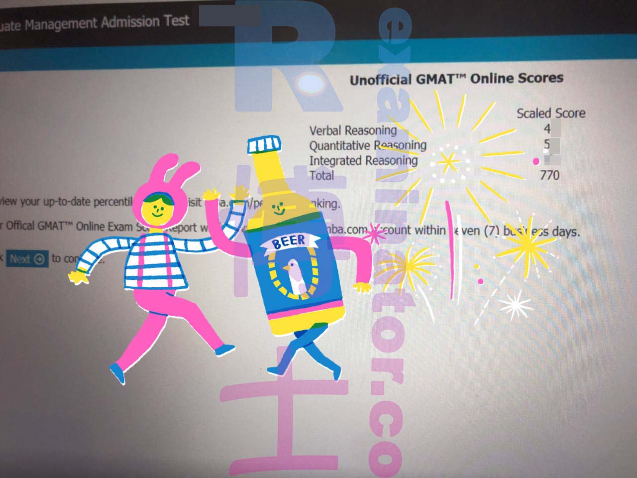 Service de triche pour le GMAT : Session de l'après-midi du GMAT en ligne terminée avec succès ! Score de 770~ Vous pouvez connaître le score immédiatement après le test, ce qui est génial.
