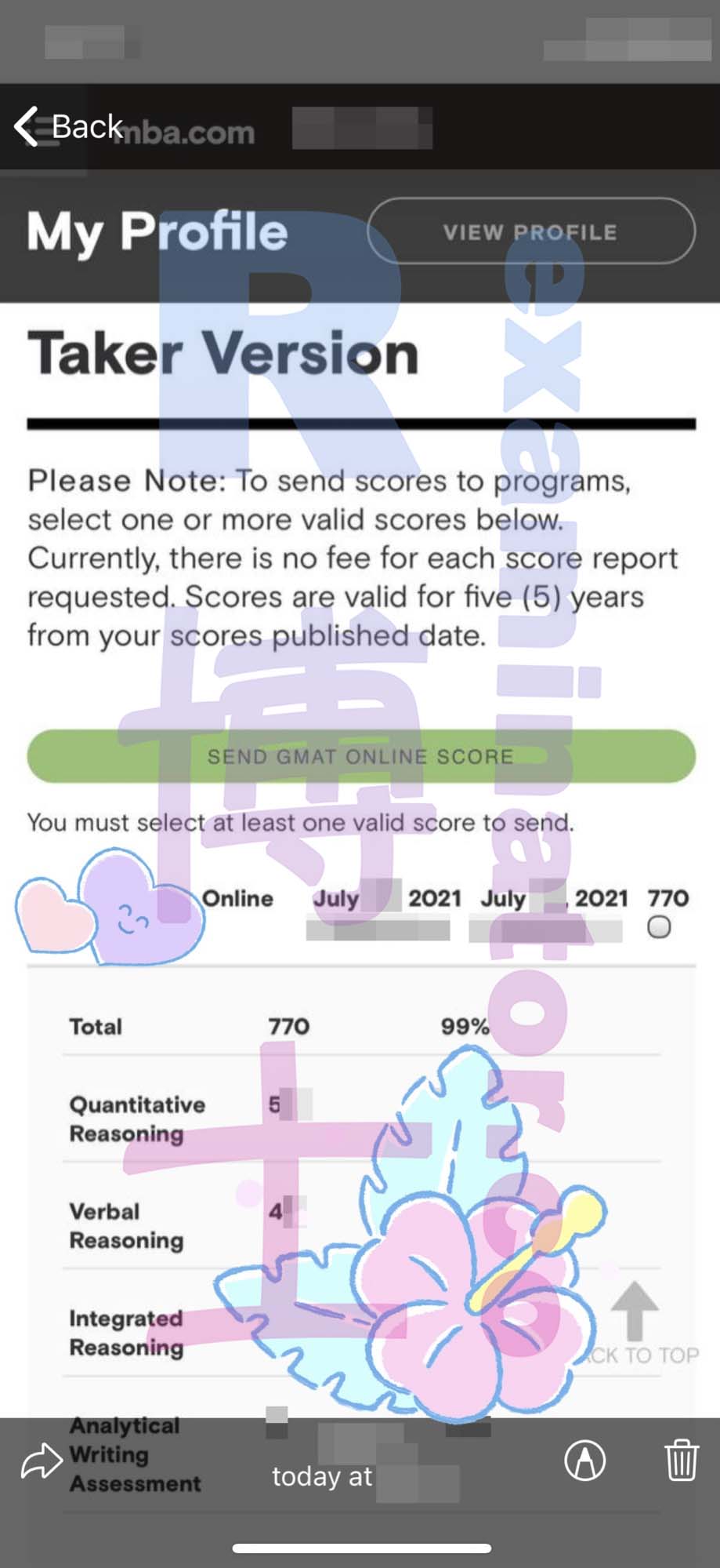 Score officiel de 770 au GMAT en ligne 🎉
