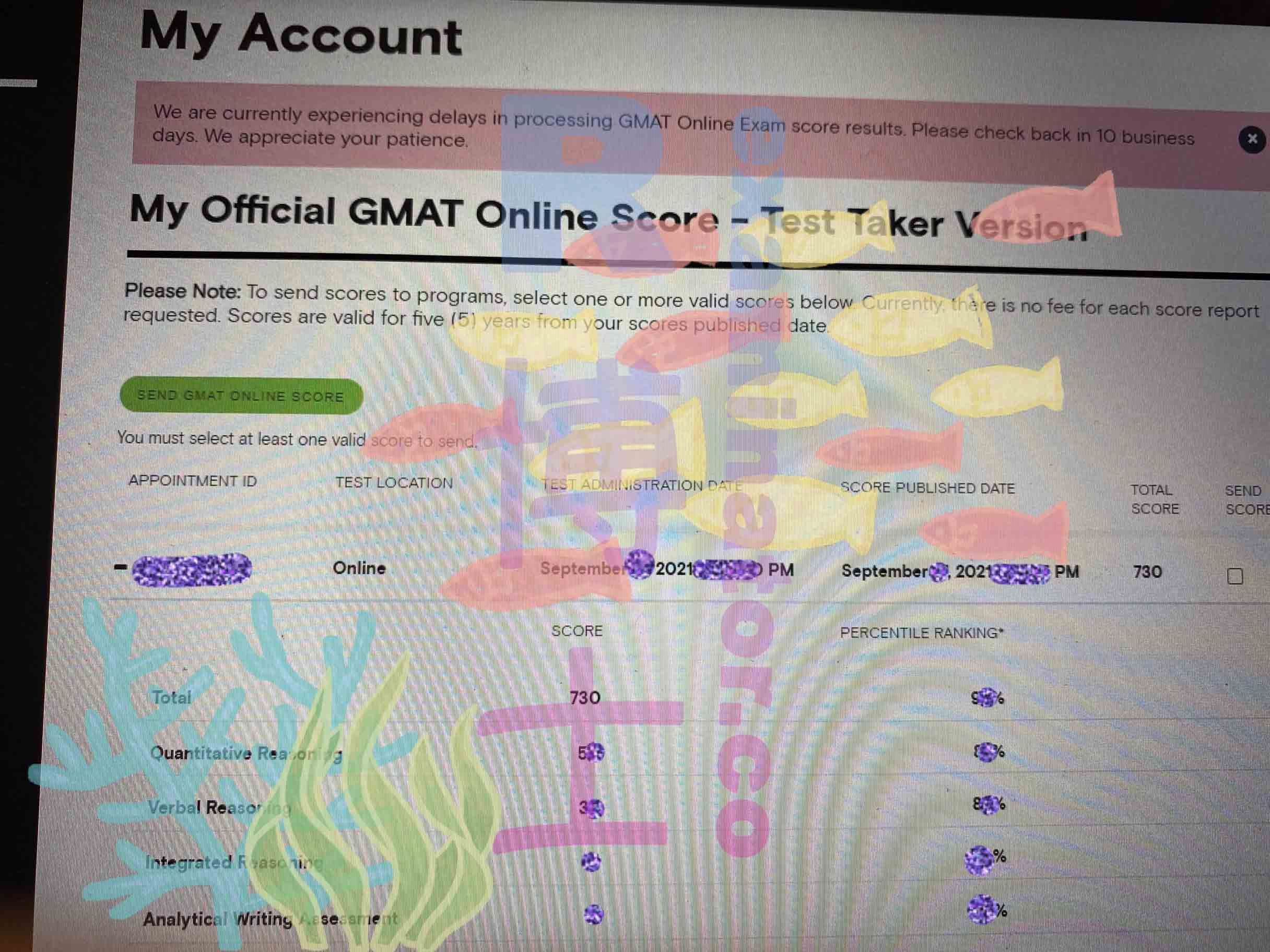 Punteggio GMAT Online di 730 ufficialmente rilasciato! Congratulazioni allo studente S~
