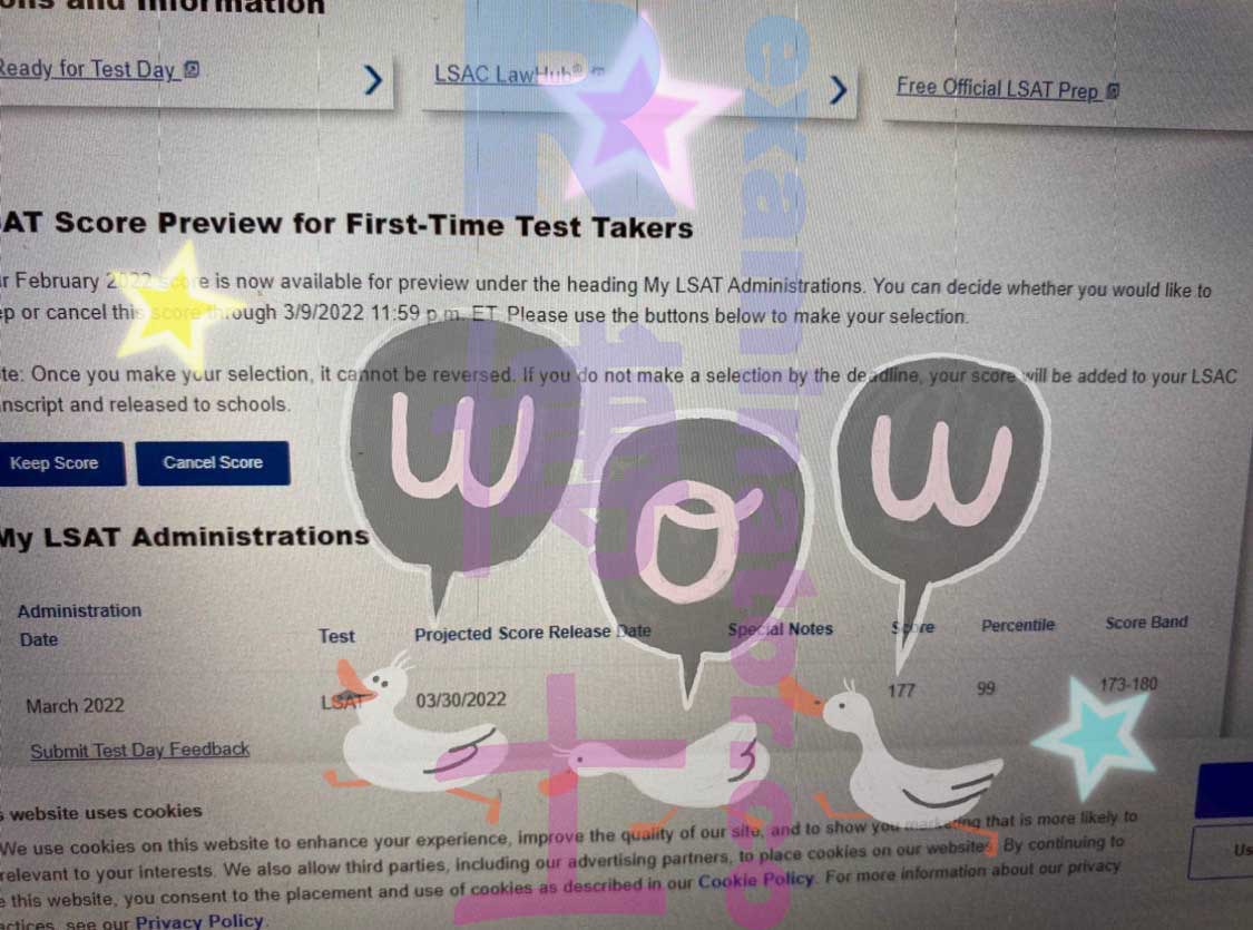 177 au LSAT de mars ! Le client nous a même donné un généreux pourboire ! 🧧 Ce fut un plaisir de travailler avec un client si agréable !
