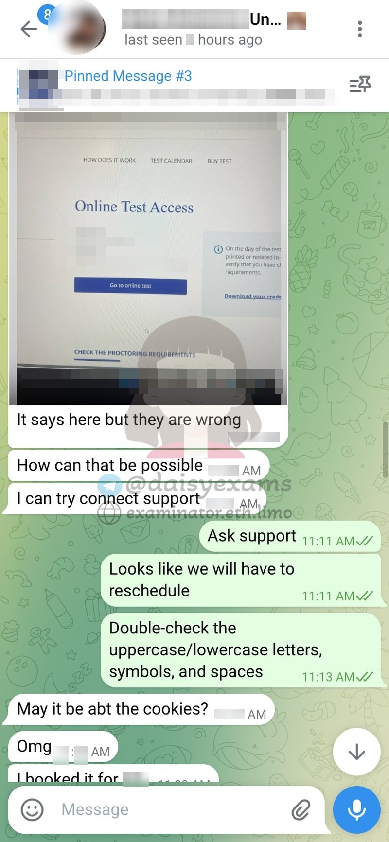 代考保分成功案例#722的与客户对话截图