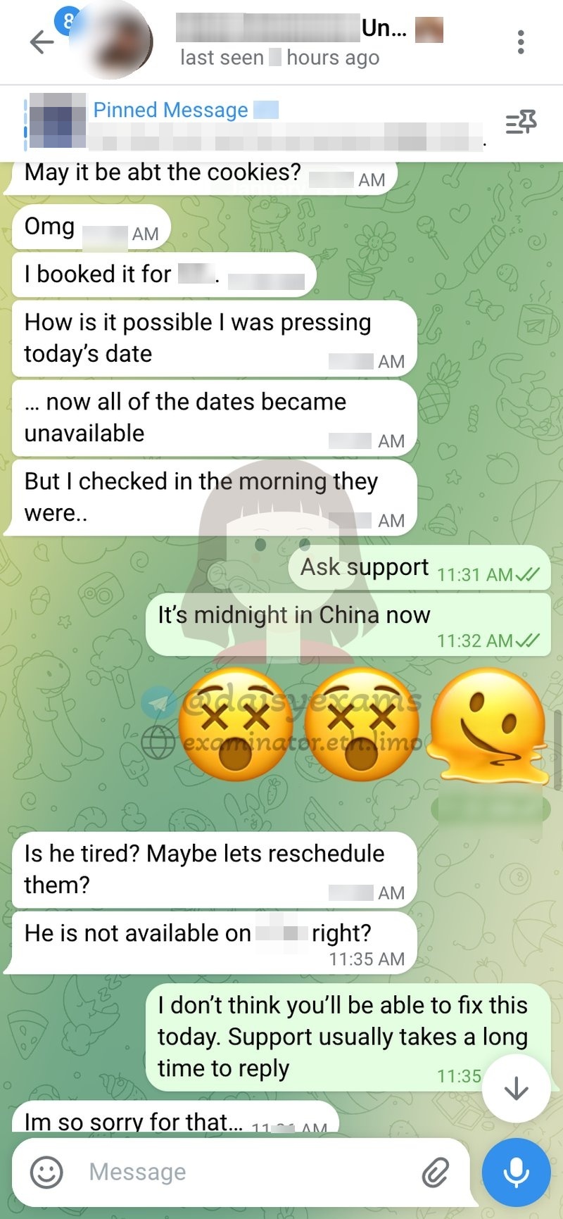 代考保分成功案例#722的与客户对话截图