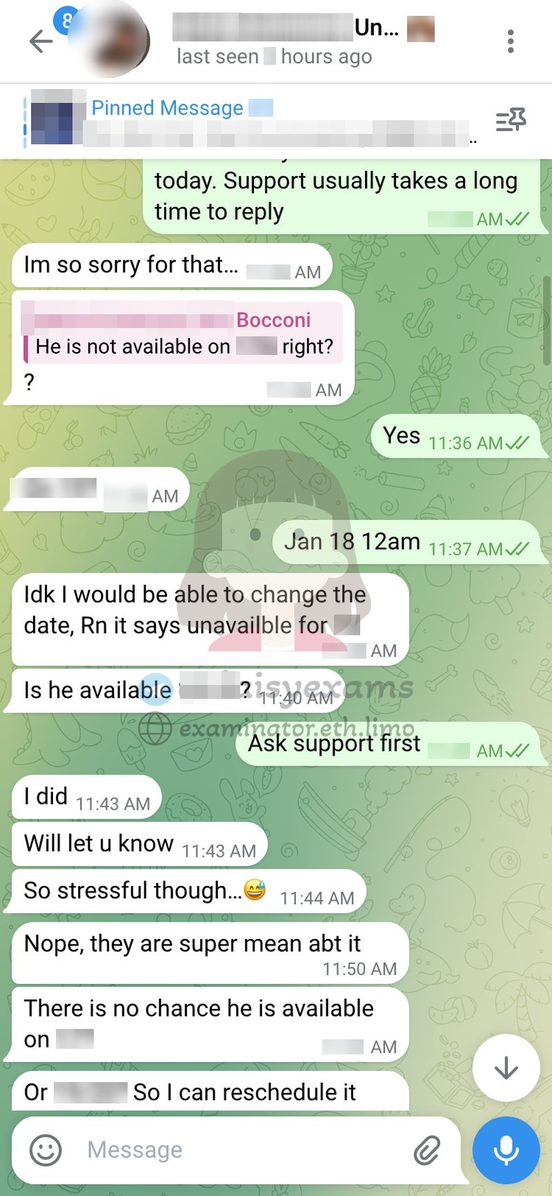 代考保分成功案例#722的与客户对话截图