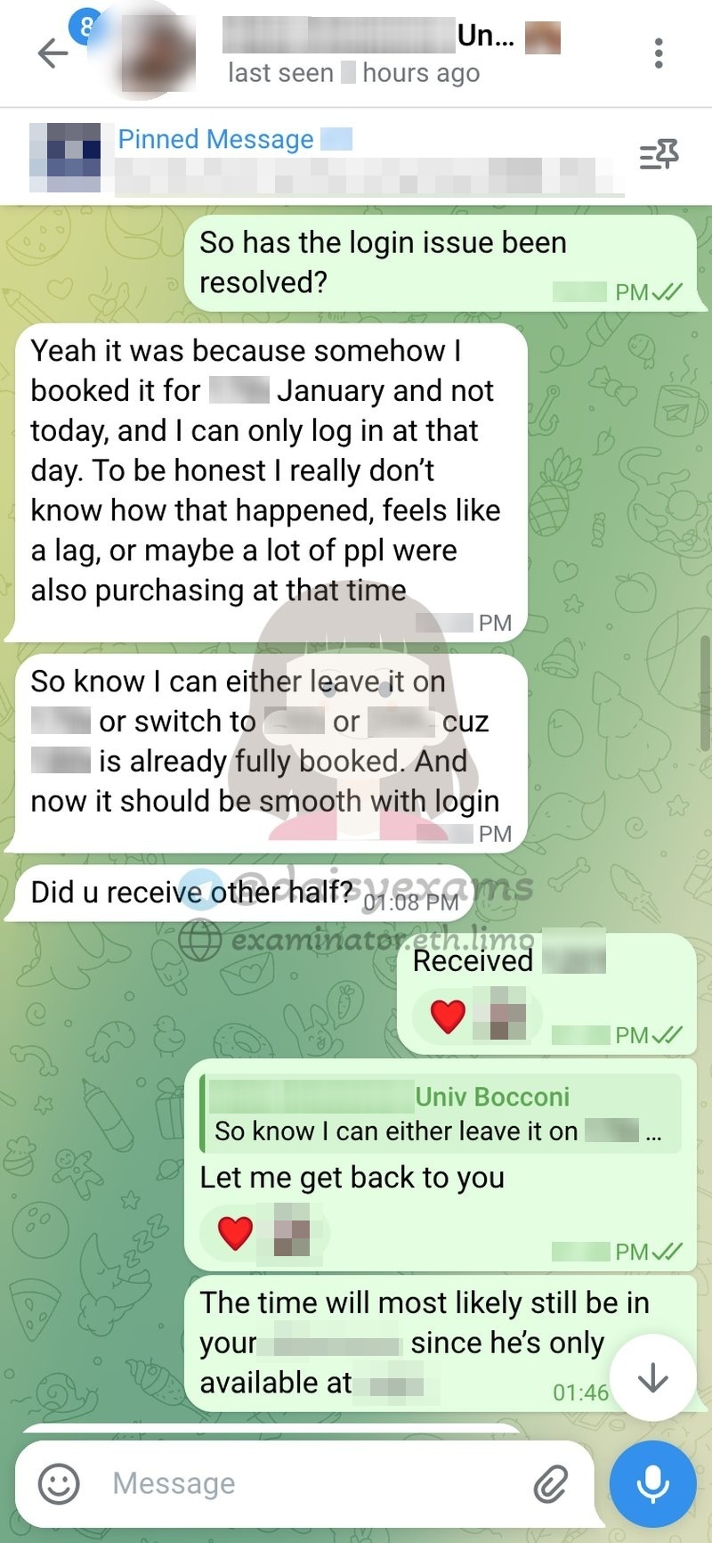 代考保分成功案例#722的与客户对话截图