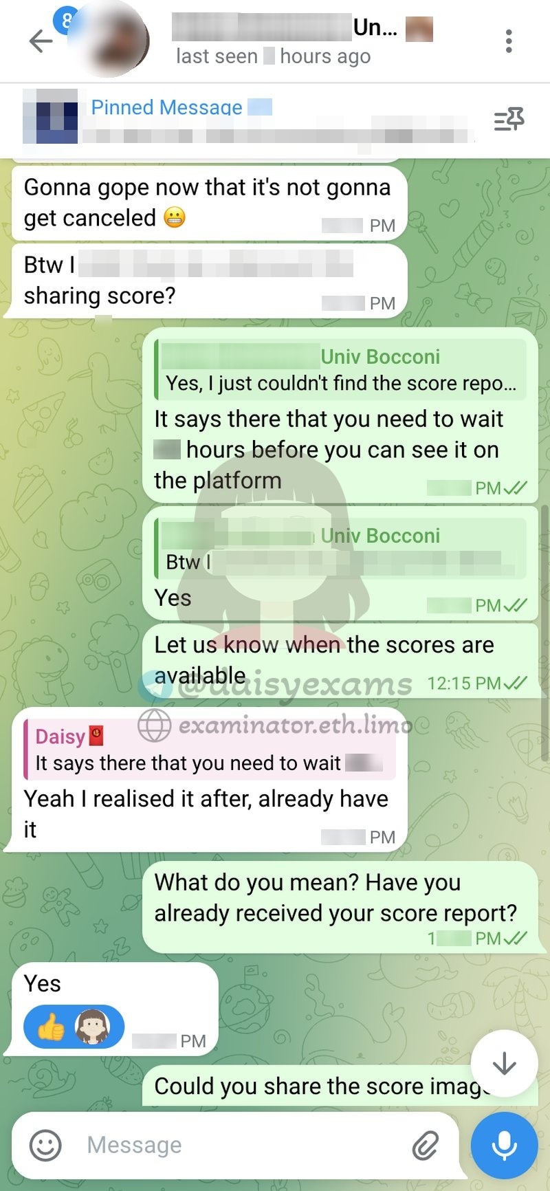 代考保分成功案例#722的与客户对话截图