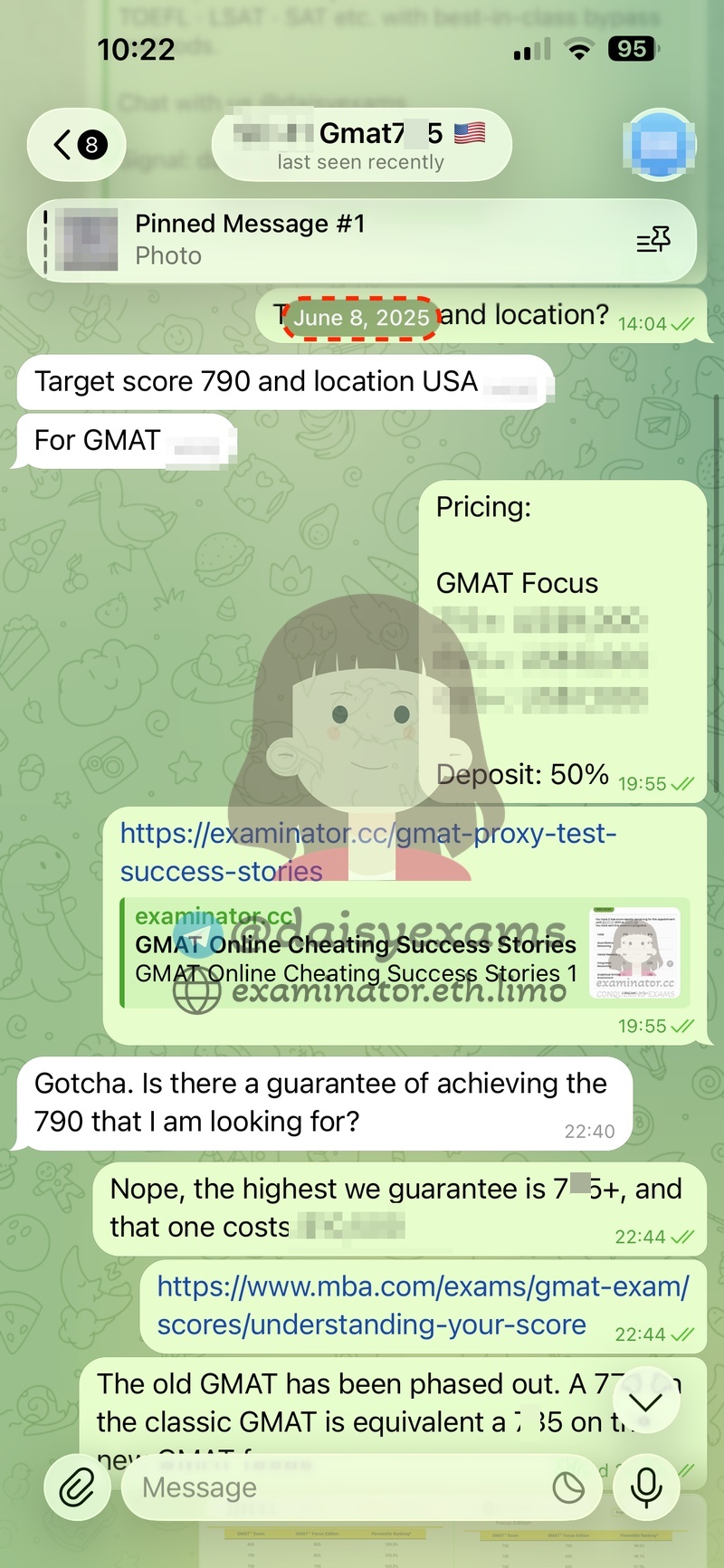 米国クライアント GMAT不正 7X5の成功: 7回の再受験で100%のトップスコア🇺🇸
