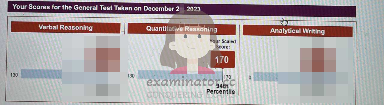 Erster offizieller GRE-Ergebnisbericht von 2024! Möge dieses Jahr Ihnen Erfolg, Glück und zahlreiche Möglichkeiten zum Gedeihen bringen. Frohes 2024!! 👩🏻‍💻🎆
