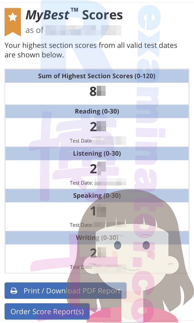 🇹🇼 대만 부모님, 데이지와 팀의 뛰어난 대리 시험 서비스 덕분에 아들이 공식 TOEFL 점수에서 만점을 받은 것에 기뻐서 어쩔 줄 몰라해요! 👨‍👩‍👦🎉
