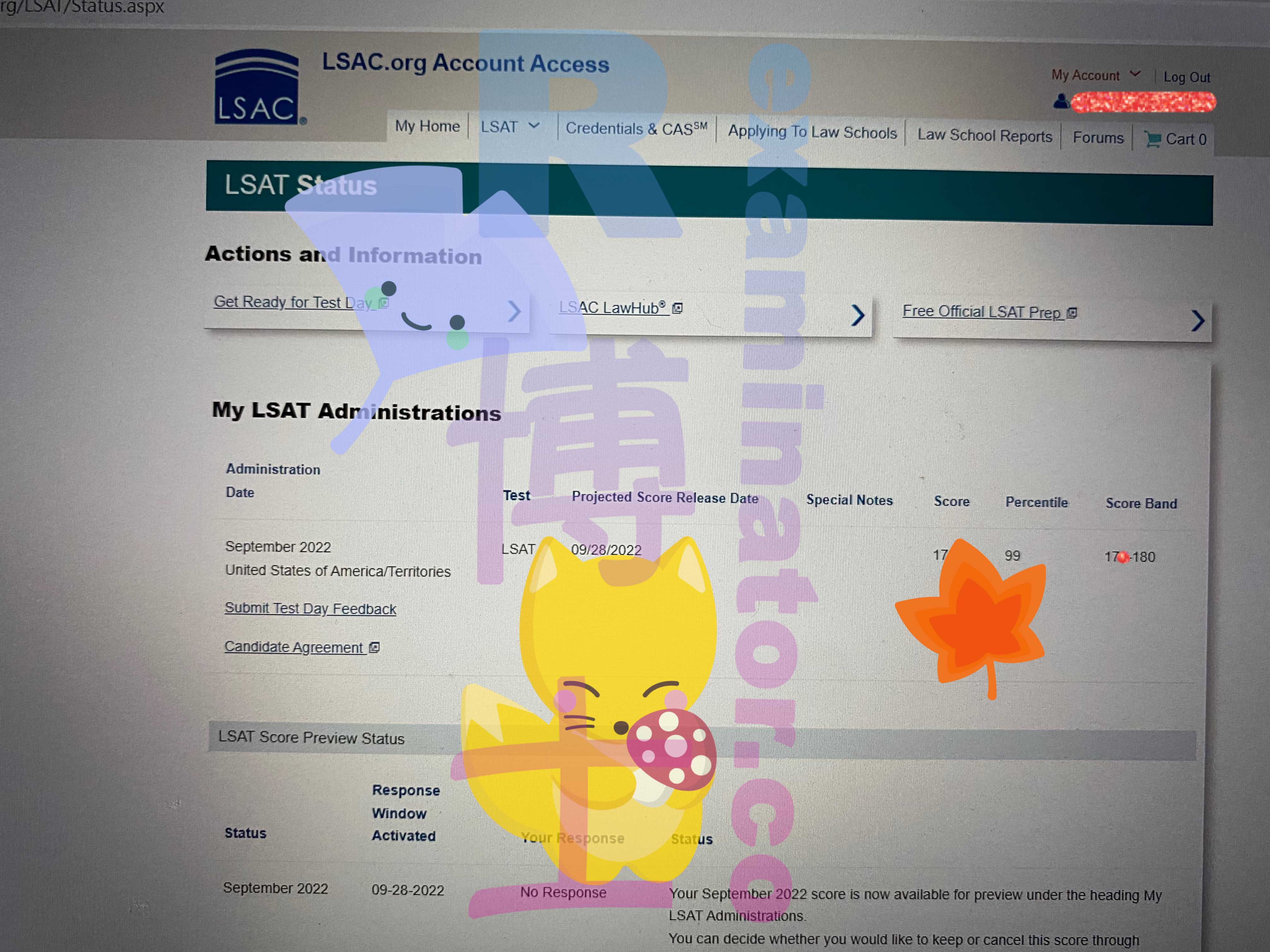 Un score au LSAT de septembre dans le 99e percentile 🎉 Le client a déjà une moyenne générale élevée et nous a demandé de nous donner à fond !
