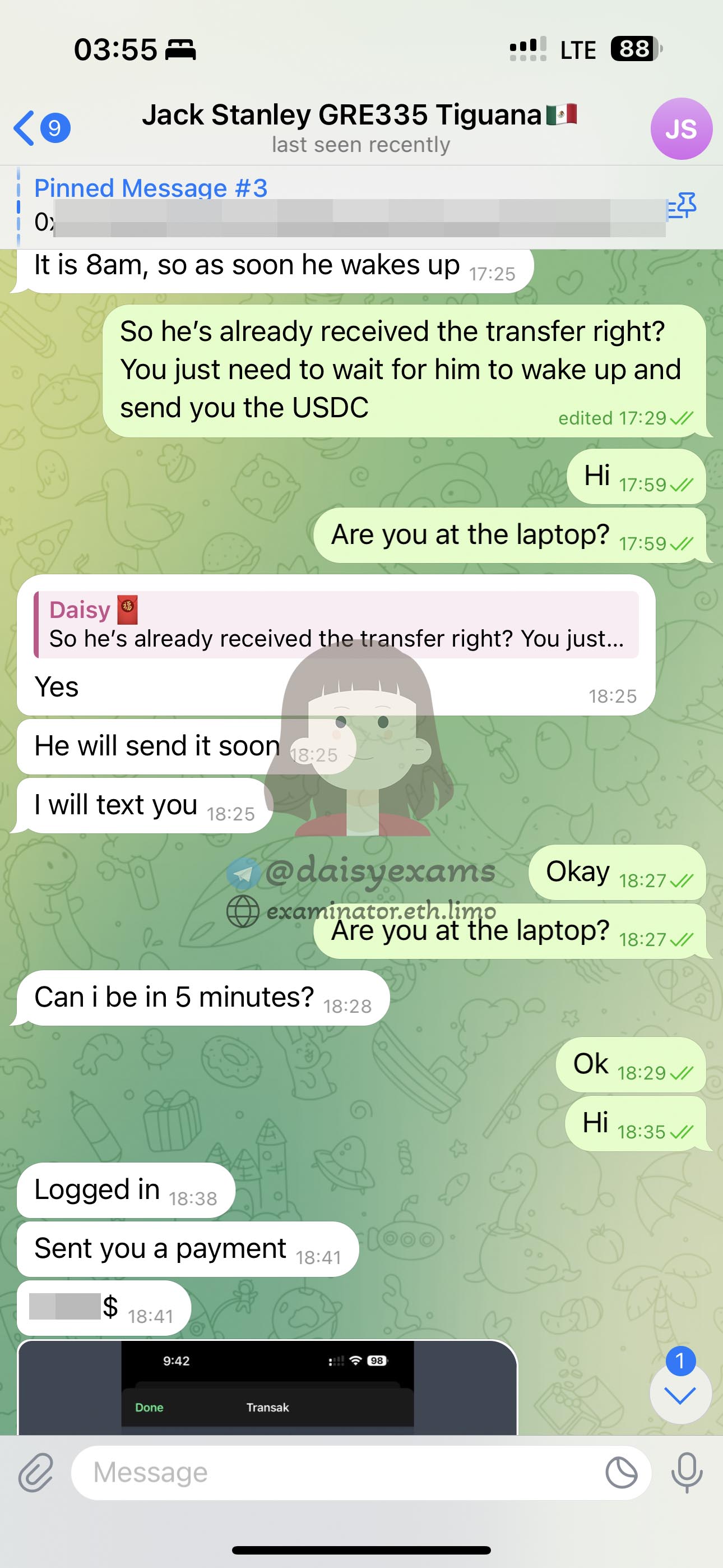 GRE代考保分成功案例#707的与客户对话截图