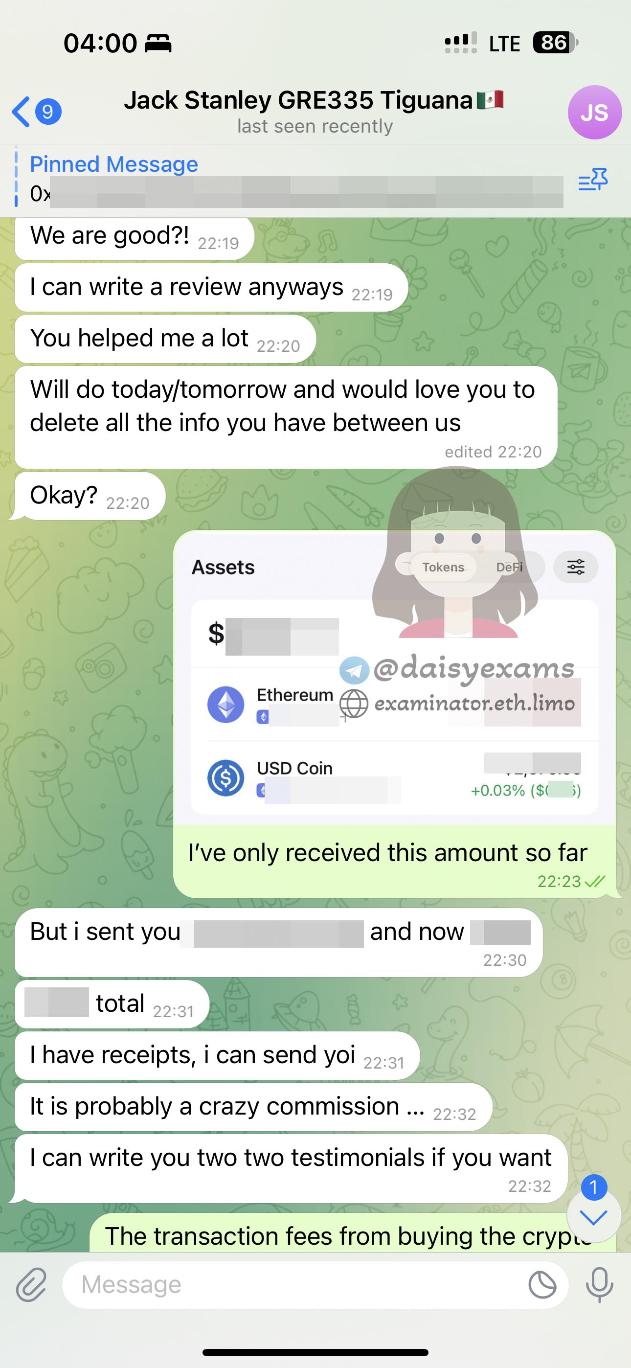 GRE代考保分成功案例#707的与客户对话截图