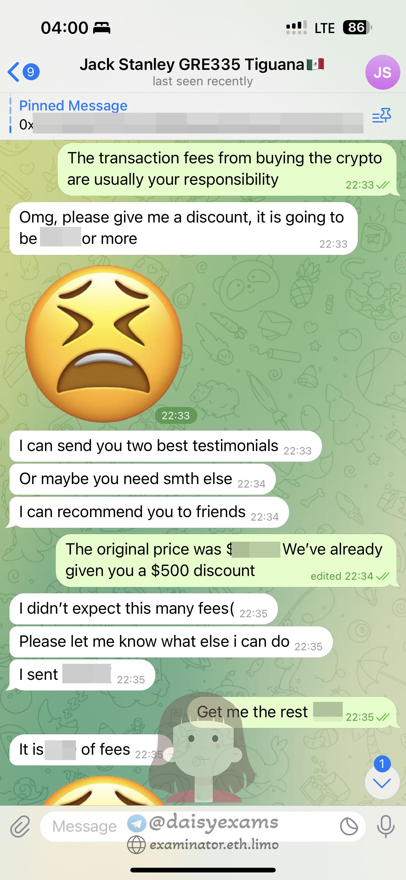 GRE代考保分成功案例#707的与客户对话截图