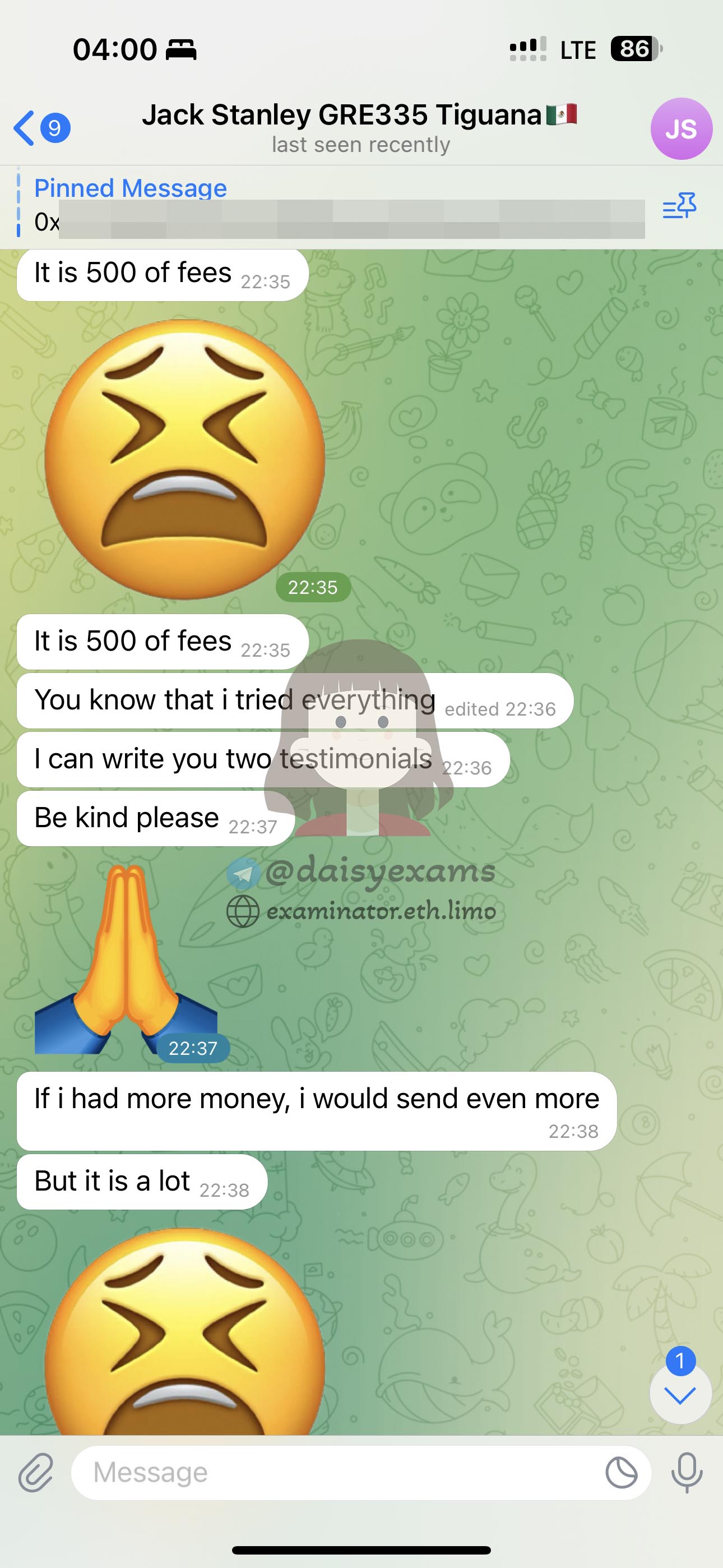 GRE代考保分成功案例#707的与客户对话截图