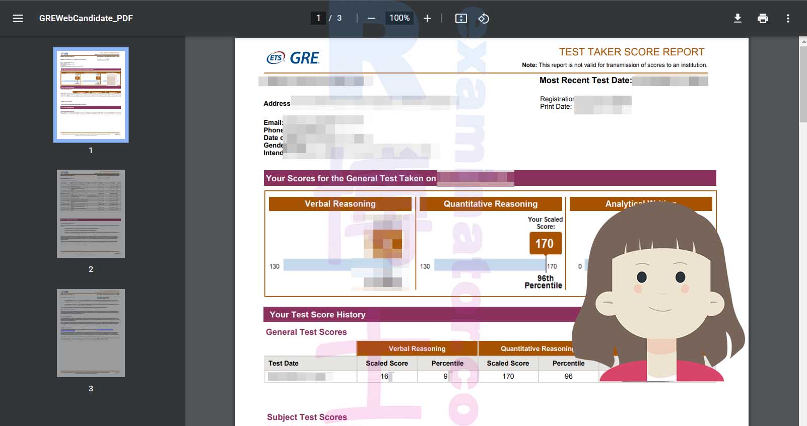 🎉🇸🇬 Ein Kunde aus Singapur bedankt sich bei unserem GRE-Proxy-Testservice für die herausragende offizielle GRE-Punktzahl und empfiehlt uns sehr für unsere kompetente Unterstützung!
