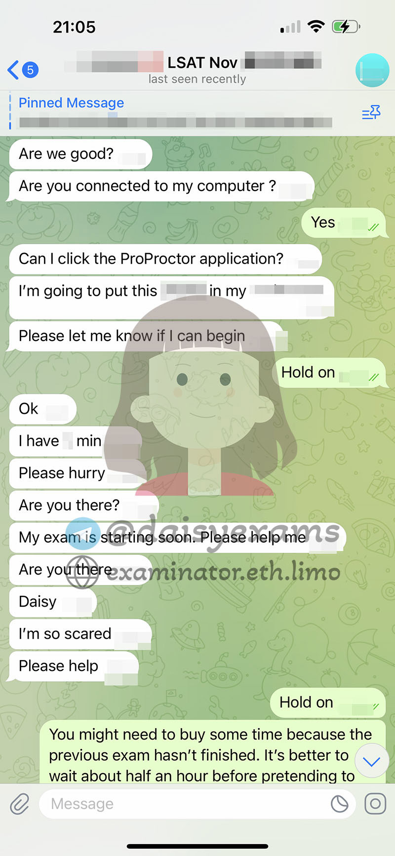 LSAT代考保分成功案例#687的与客户对话截图