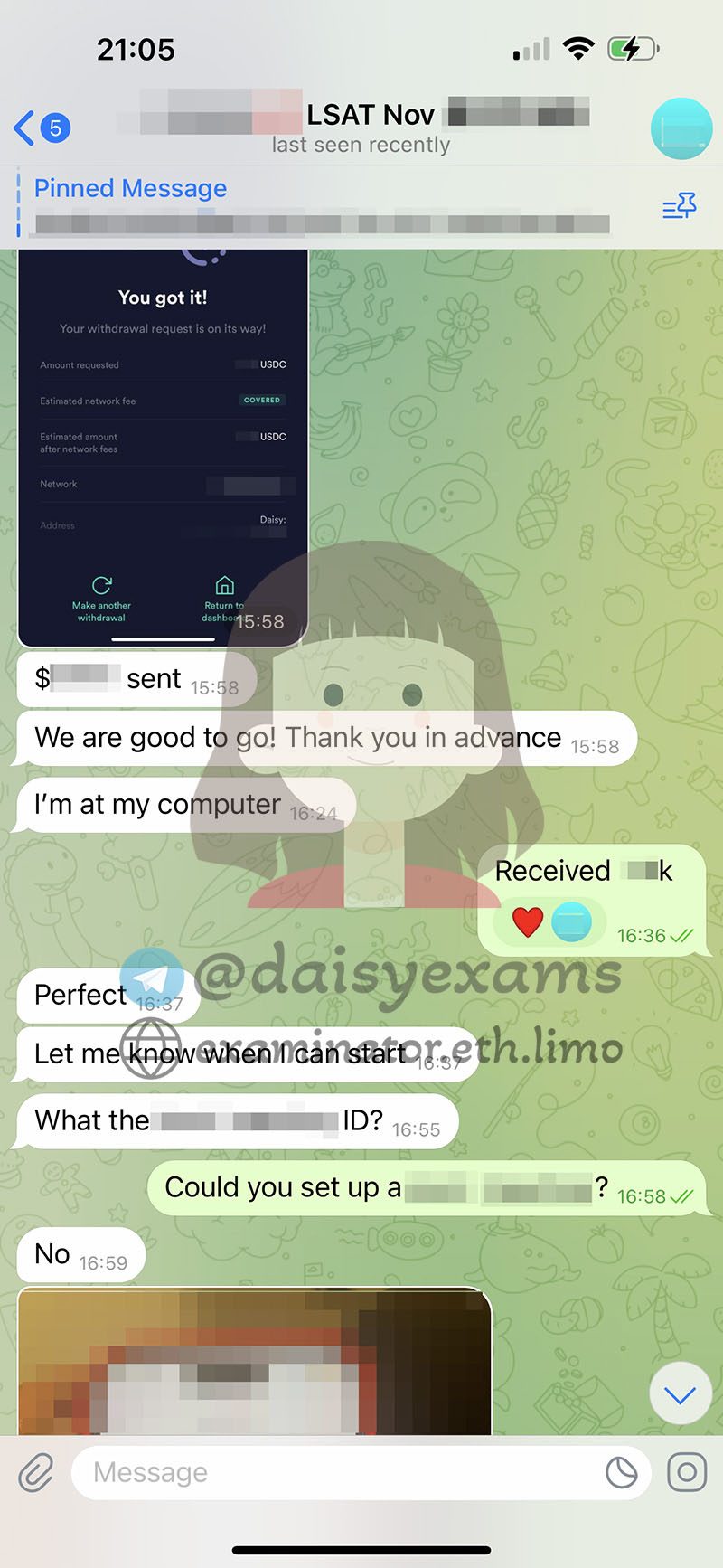 LSAT代考保分成功案例#687的与客户对话截图