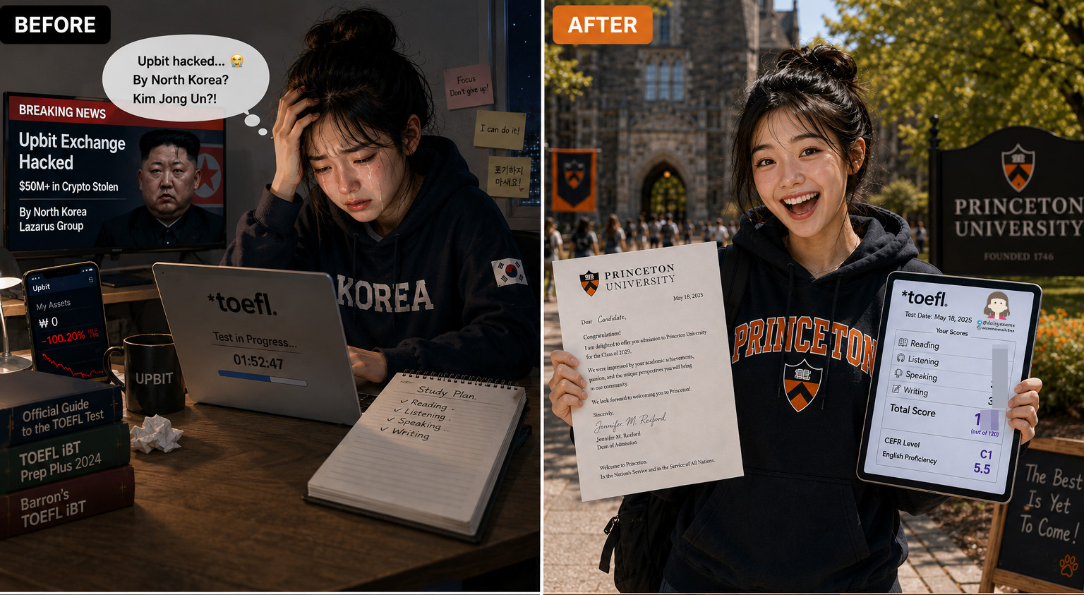 Not Even Kim Jong Un Could Keep This South Korean Client Out of the Ivy League: How She Paid Someone to Take the TOEFL Home Edition and Went to Her Dream School🇰🇷🦄