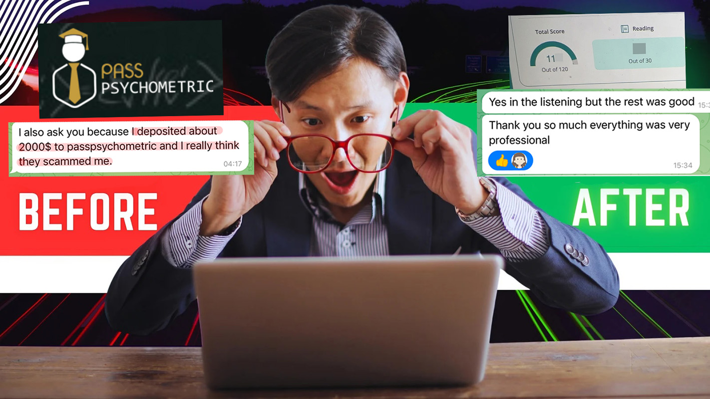 screenshot of chat logs for [TOEFLのカンニングサービス] success story #426